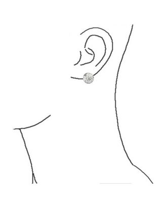 Hammered Textured Ball Button Clip Earrings .925 Sterling Silver NON-Pierced Ears