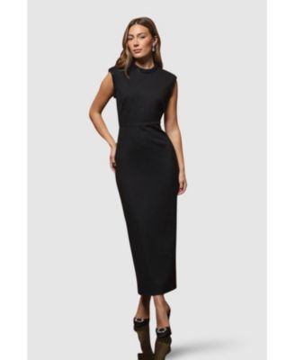 Women's Beaded High Neck Column Maxi Dress