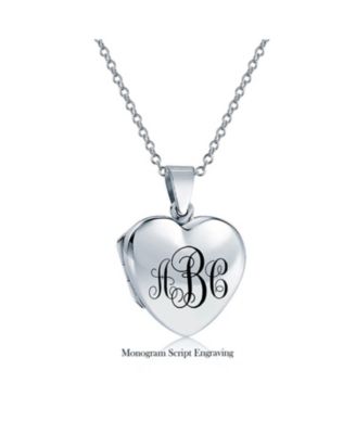 Simple Keepsake Puff Heart Shaped Photo Locket Necklace Pendant .925 Sterling Silver