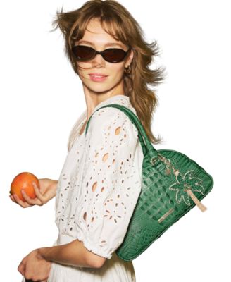 Angie Alden Road Medium Leather Dome Satchel Bag