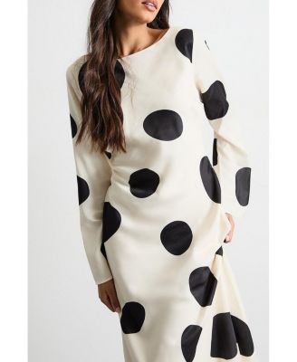 Women's Polka Dot Scoop Back Maxi Dress
