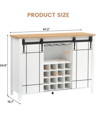 Coffee Bar Cabinet  Wine Glass Rack