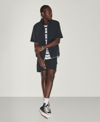 Men's Script Stripe Polo, Utility Zip Short Sleeve, and Double Knee Sport Short