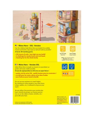 Rhino Hero XXL - Giant Games Version of The Classic Super Hero Card Stacking Game for Team Building and Family Fun, Ages 8 Years and Up