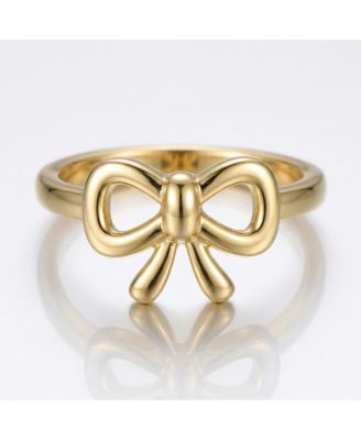 Timeless Bow Shaped Polished Knot Ring in 14K Gold Plated