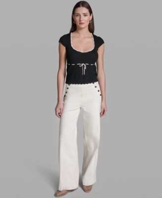 Women's Cap-Sleeve Scoop Neck Top