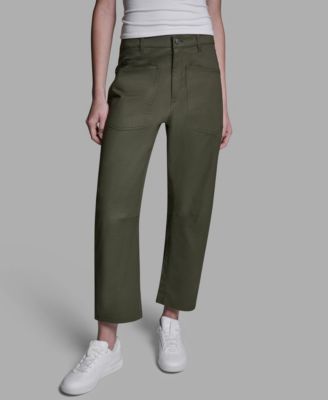 Women's Mid-Rise Pocket Detail Barrel Pants