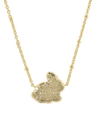 Gold-Tone Over Bunny Short Pendant Necklace