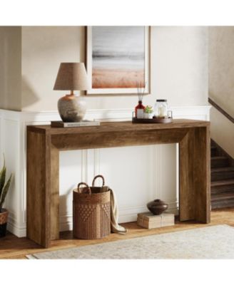 Media Console, 55-Inch Wooden Sofa Table with Storage for Entryway, Foyer, Hallway, Living Room
