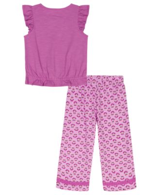 Girls' 2T-6X Puff Print Top and Pants, 2-Piece Set