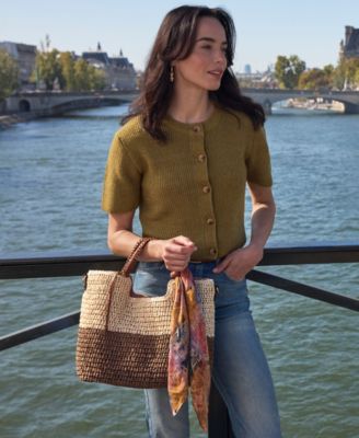 Gabriella Medium Woven Crossbody Tote Bag