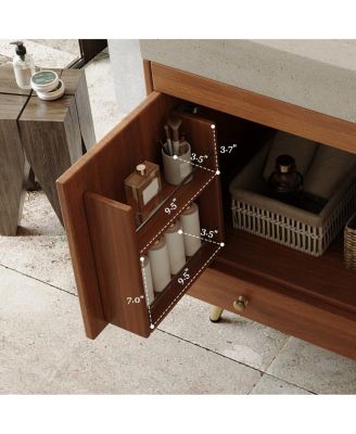 30" Freestanding Bathroom Vanity with Faux Marble Top, Ceramic Sink, Soft Close Storage for Small Bathrooms