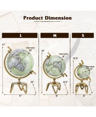 Educational Geographic World Globe with Triangle Metal Stand
