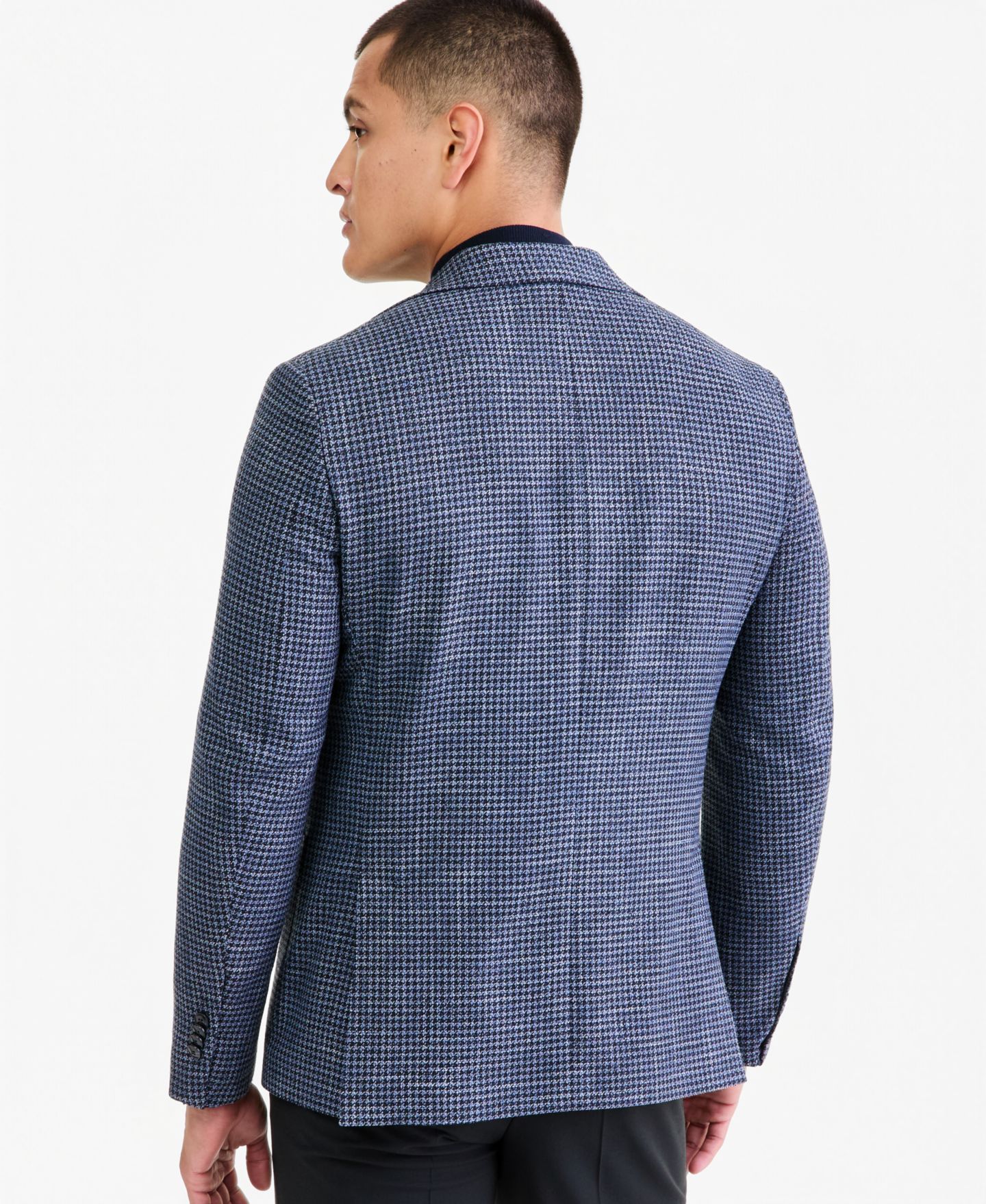Мужской пиджак Michael Kors Classic-Fit Soft Patterned Sport Coat, цвет: Синий клетчатый — фото 2