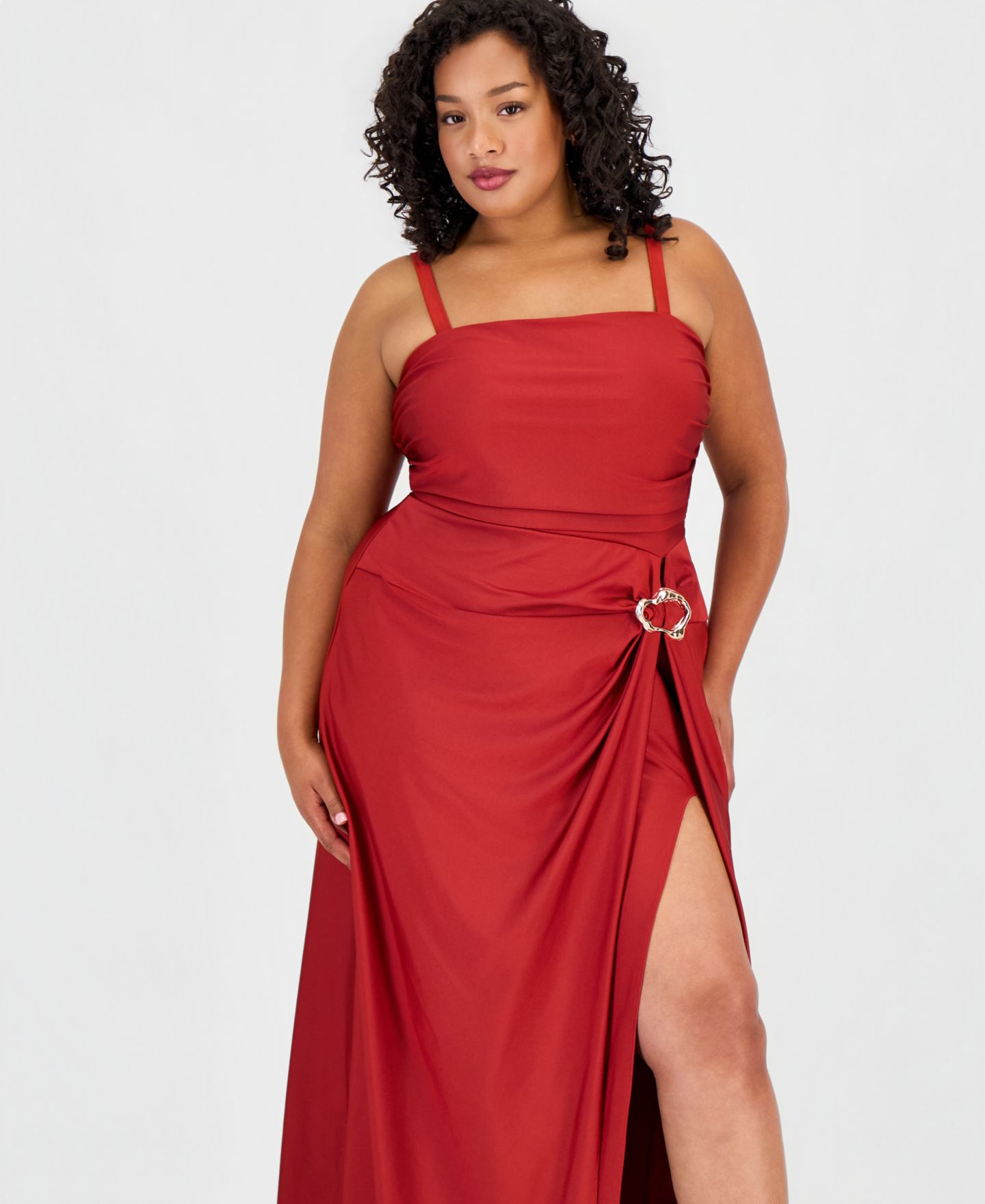 Женские платья SENI & CADE Trendy Plus Size Ruched Sleeveless Gown, цвет: Ржавый — фото 5