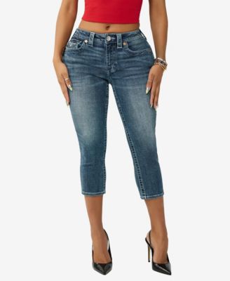 Women's Jennie Skinny Mid-Rise Flap Capri Jeans
