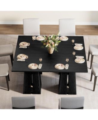 31.5" Wooden Square Dining Table for 2-4 People, Farmhouse Kitchen Table