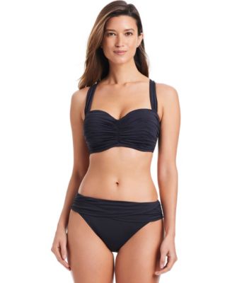 Bleu Rod Beattie Shirred Underwire D-Cup Bikini Top 