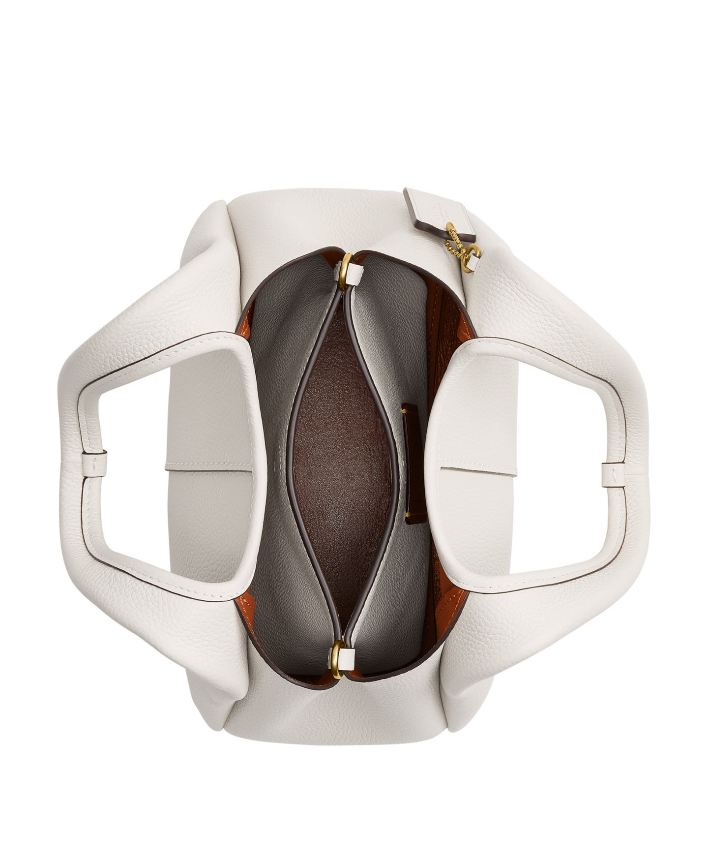 Женская сумка COACH Lana Small Pebble Leather Shoulder Bag 23, цвет: Латунный / Меловой — фото 4