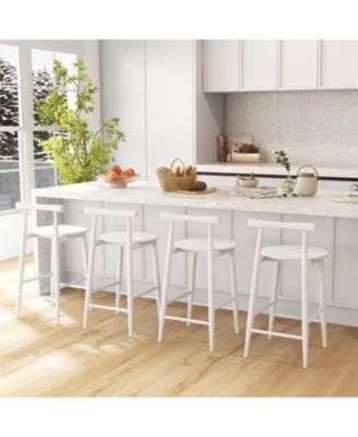 Counter Height Bar Chair Set with Acacia Wood Frame and Supporting Legs