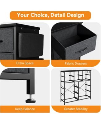 12 Drawer Dresser with Fabric Bins,Fabric Storage Tower,Closet Organizers and Storage for Bedroom,Hallway&Entryway,Wood Top Chest of Drawers