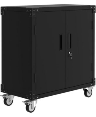 35.4" Rolling Tool Storage Cabinet with Wheel, Heavy Duty Metal Garage Storage Organizer with Adjustable Shelf & Locks