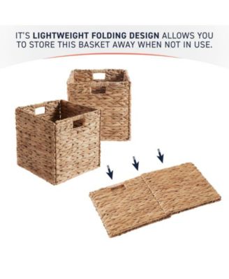 Water Hyacinth Storage Cube Bin Baskets, Set of 6