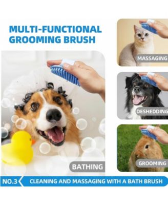 Pet Bath Kit: Slicker Brush, Shampoo Brush, Glove, Towel