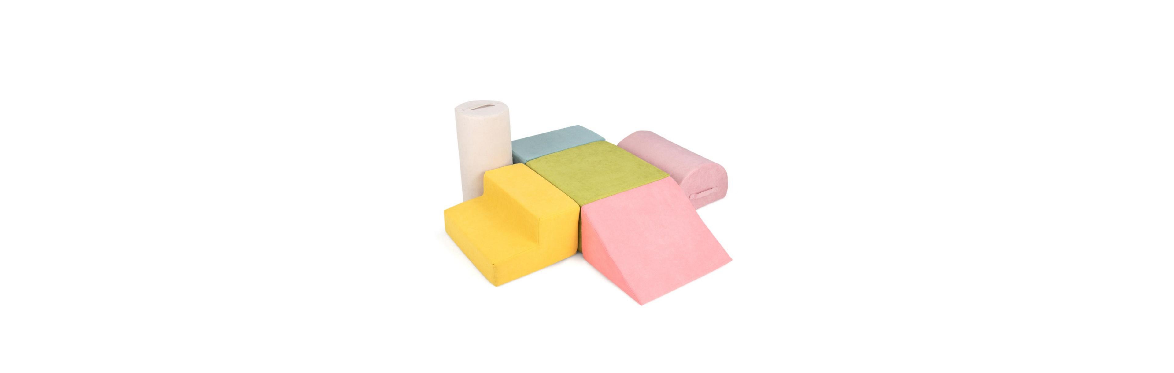 Hongge 6 Pieces Baby Climbing Blocks with 30D High-Density Foam and Carrying Handles