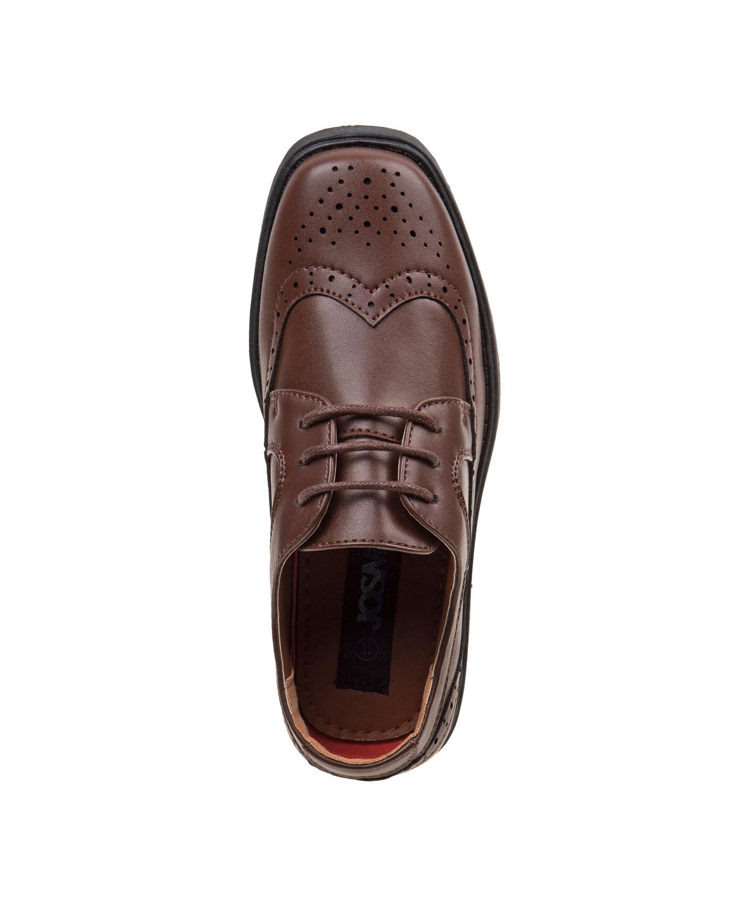 Туфли Josmo Wing Tip Slip On Dress Shoes for Classic Formal Comfort Style with Lace Up Closure для мальчиков, цвет: Рыжевато-коричневый — фото 6