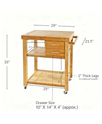 Kitchen Island Cart with Drawers, Shelves, Towel Rack, Casters