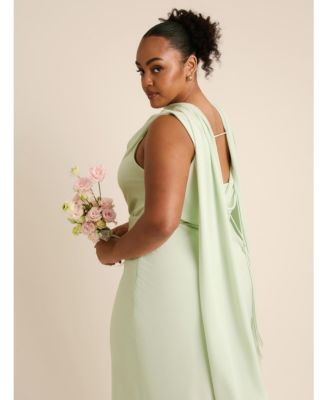 Women's Plunge Cowl Chiffon Bridesmaid Dress