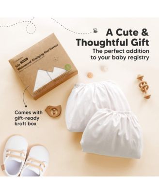 2-Pack Isla Waterproof Changing Pad Covers for Boy, Girl, 32x16 Soft Nursery Baby Changing Table Pad Cover Sheets