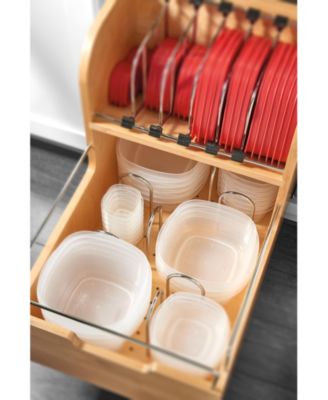 Food Storage Container Organizer w/ Soft-close, Natural, 4FSCO-18SC-1