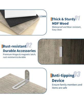 Tall Book Shelf and Bookcase, Wooden Bookcase with Doors, Modern Book Case with Large Storage Cabinet