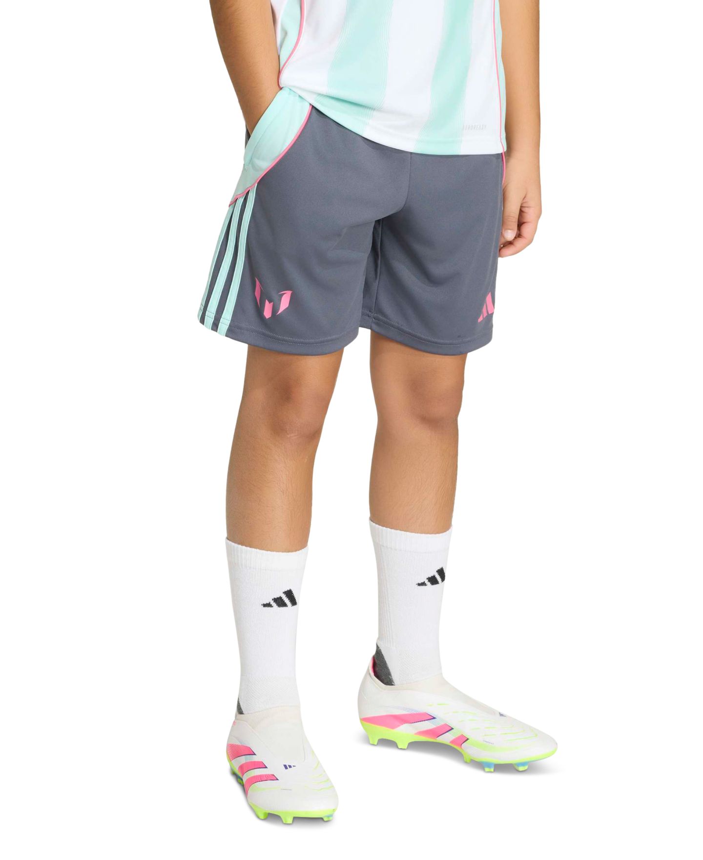 Детские шорты adidas Messi Soccer, цвет: Aurora Onix — фото 5