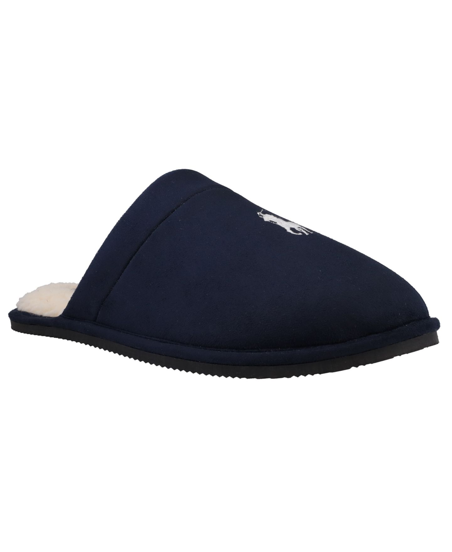 Мужские тапочки Polo Ralph Lauren Klarence Scuff Slippers, цвет: Тёмно-синий / Кремовый — фото 1