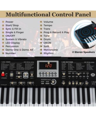 61-Key Portable Keyboard Kit for Beginners with 200 Rhythms & 200 Tones, Electric Piano