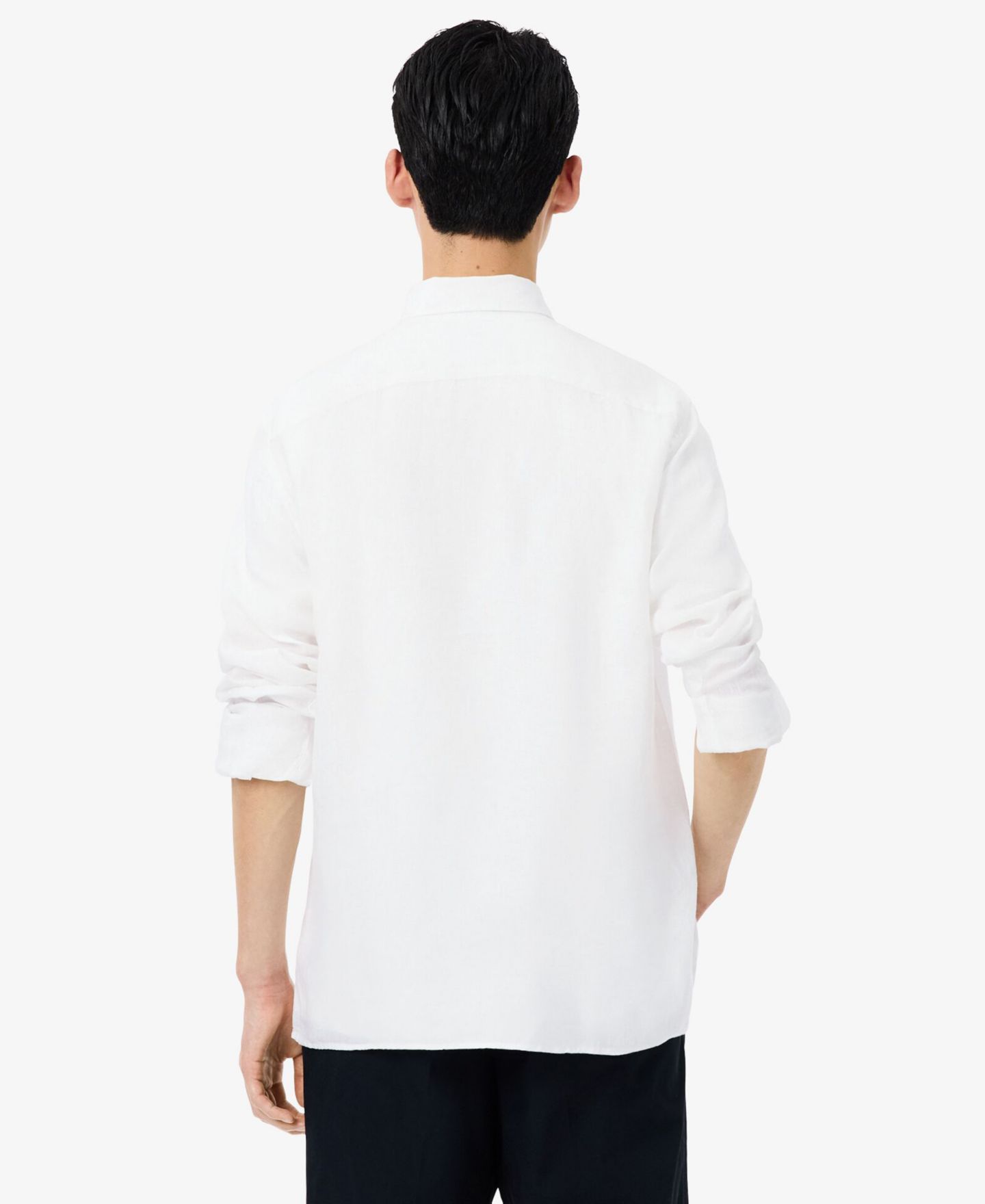 Мужская рубашка Lacoste Regular-Fit Long-Sleeve Linen, цвет: 001 Белый — фото 2