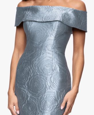  Petite Off-The-Shoulder Sheath Gown