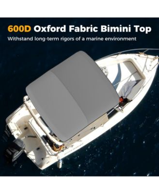 3-Bow Boat Bimini Top Sun Shade Boat Canopy with Storage Boot
