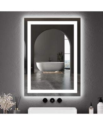 LED Bathroom Mirror 2028 Wall-Mounted Vanity Mirrors Stepless Dimmable Wall Mirrors, Backlit + Front Lit, Memory Function, Waterproof