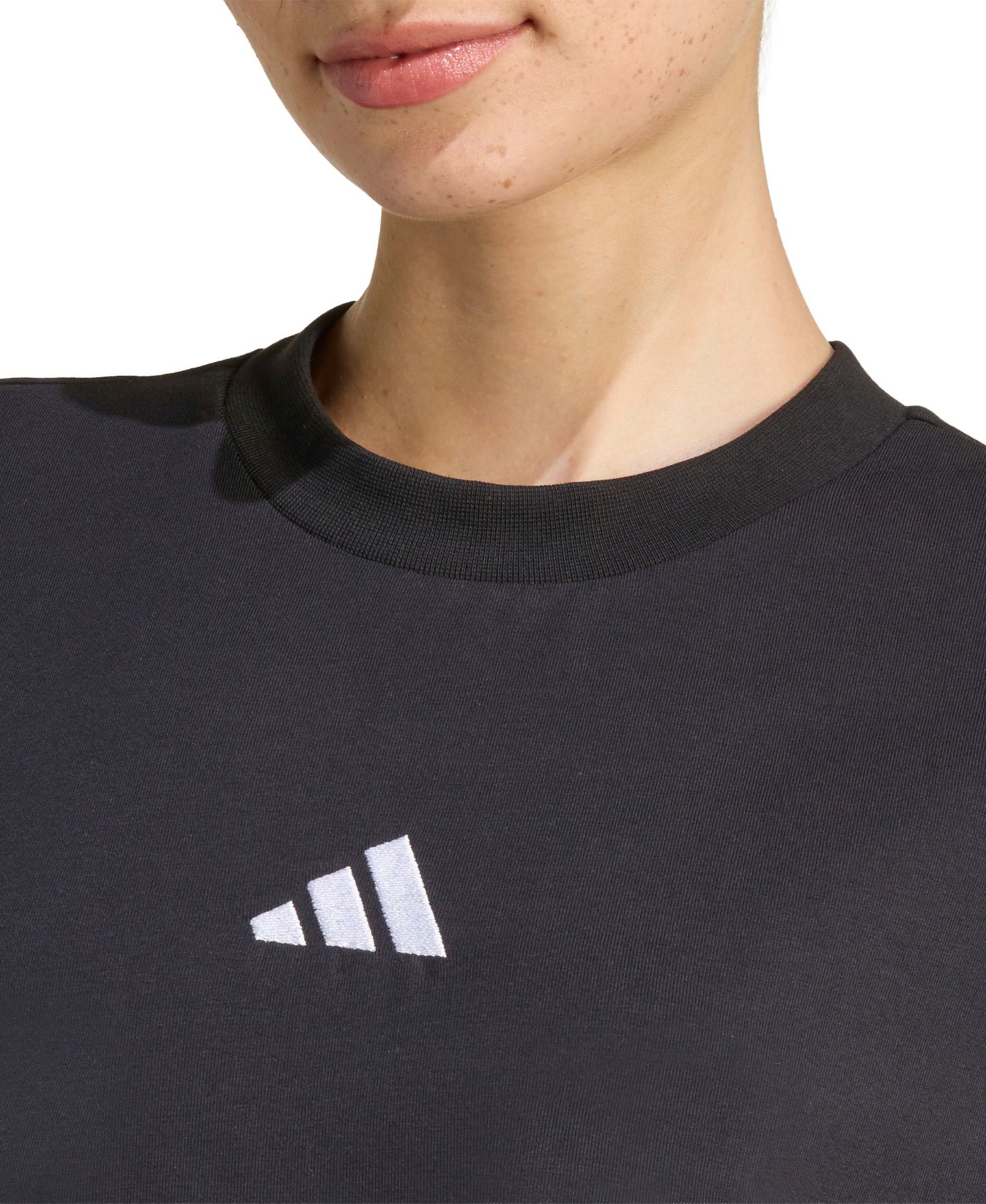 Женское платье adidas 3-Stripes Crewneck T-Shirt, цвет: Чёрный — фото 4
