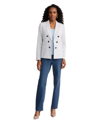 Women's Notch Collar Linen-Blend Jacket