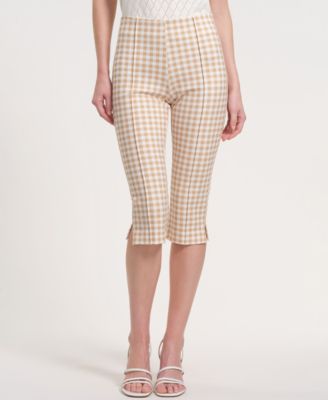 Women's Slide-Slit Plaid Pants