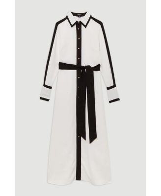Women's Belted Midi Shirt Dress