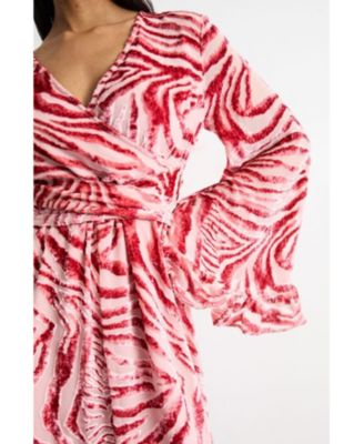 Women's Burnout Velvet Plunge Maxi Dress