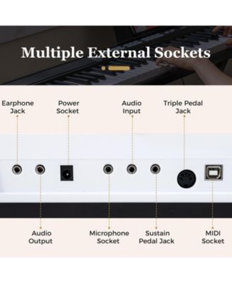 88-Key Electric Piano Keyboard with Adjustable Stand & Portable Bag for Home or Travel