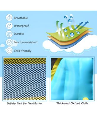 6-in-1 Inflatable Bounce House with Climbing Wall & Basketball Hoop, Blower Included