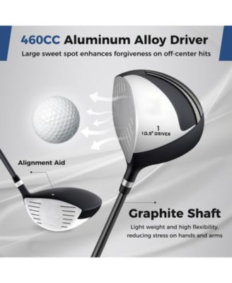 Men s Left-Handed Complete Golf Club Set with Stand Bag, Lightweight & Portable